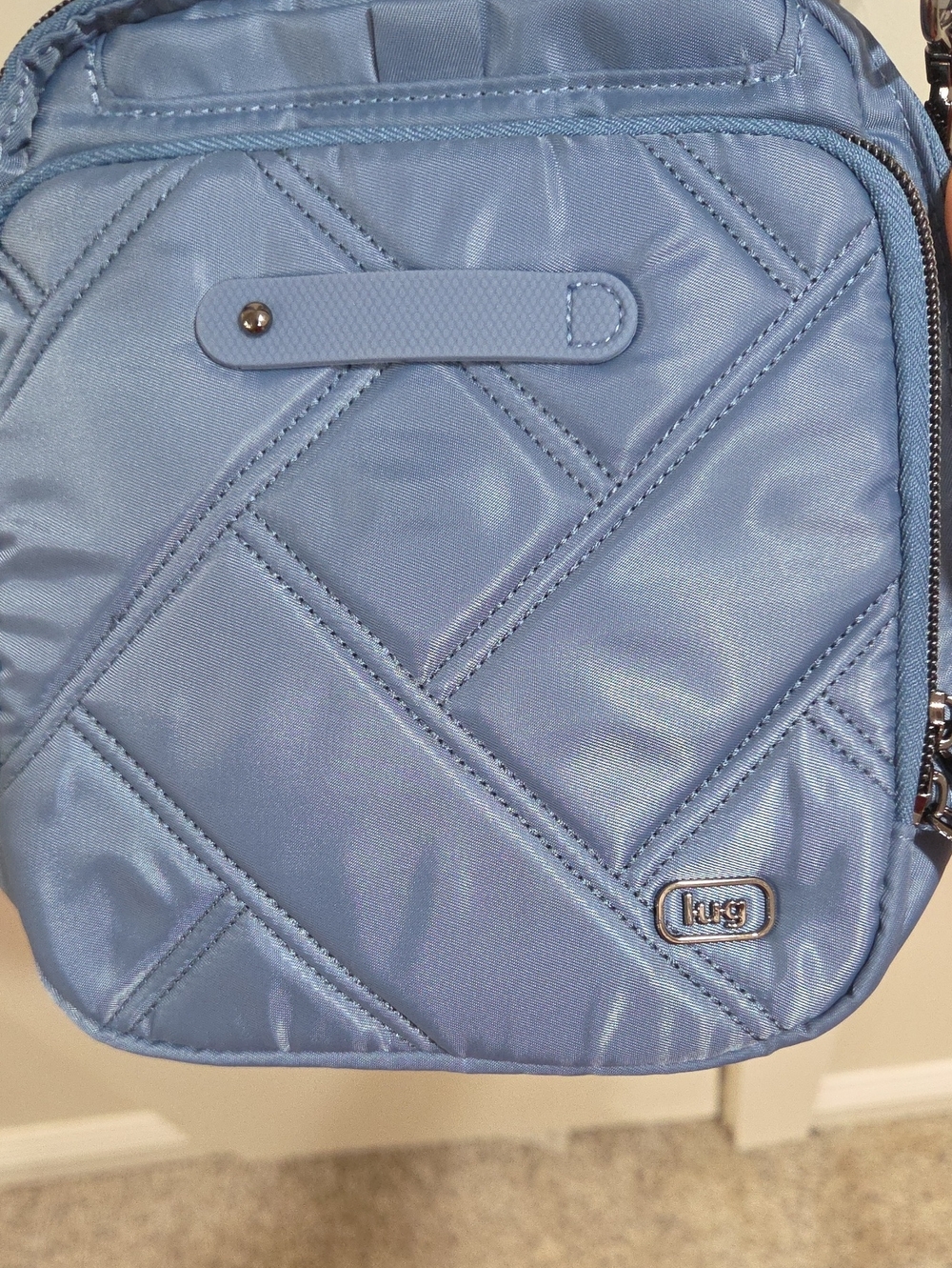 lug Quilted Crossbody Bag in Light Blue
